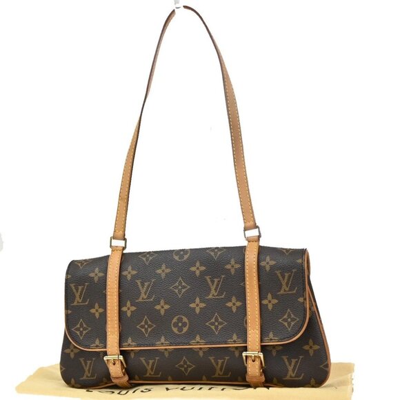 LOUIS VUITTON Marelle Shoulder Bag Monogram Leather Brown France - Picture 1 of 15